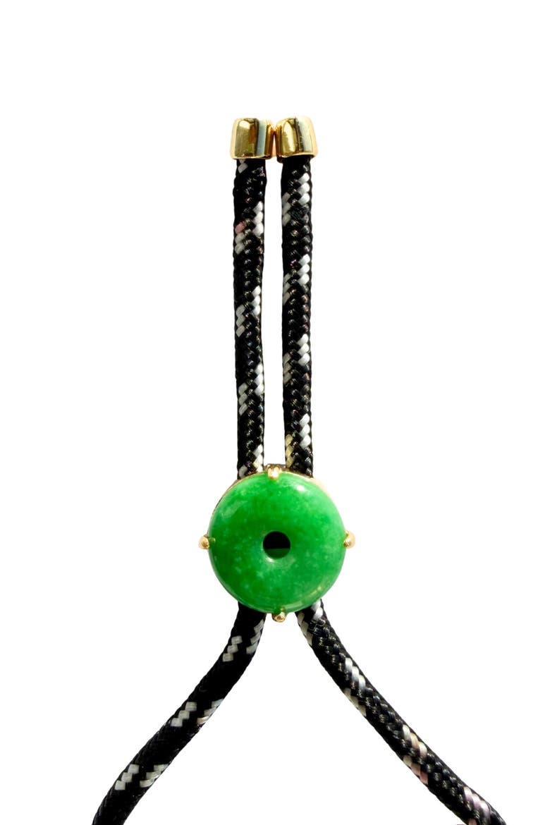 Paracord Jade Slider Bracelet, Alternate, color, Black