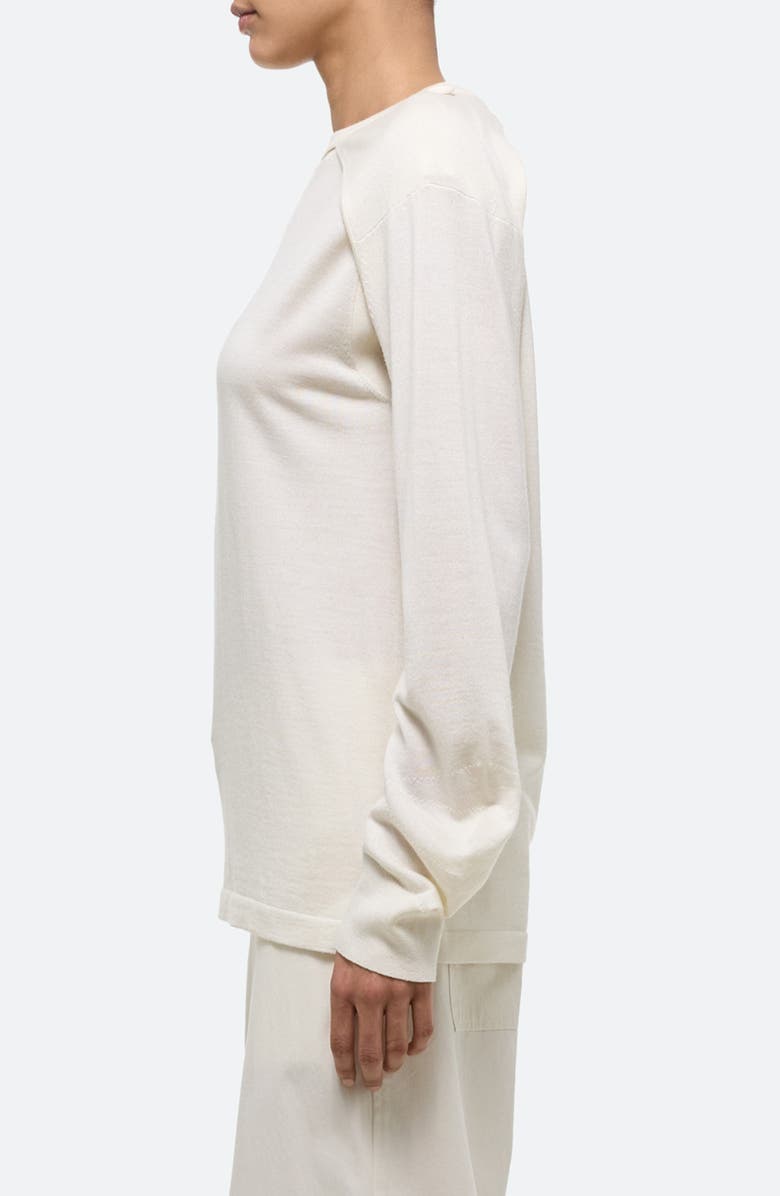 Helmut Lang Crewneck Wool & Silk Sweater & Shrug, Alternate, color, Ivory