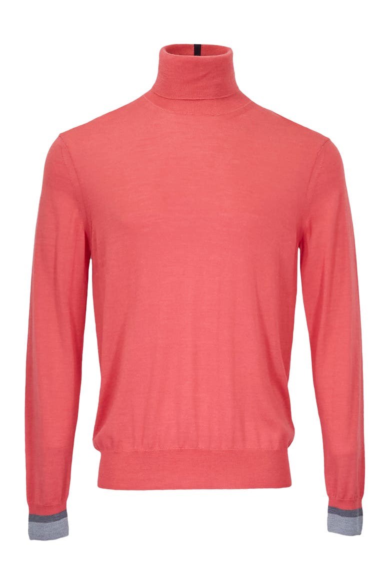 Ronald Merino Wool Turtleneck Sweater, Alternate, color, Rose