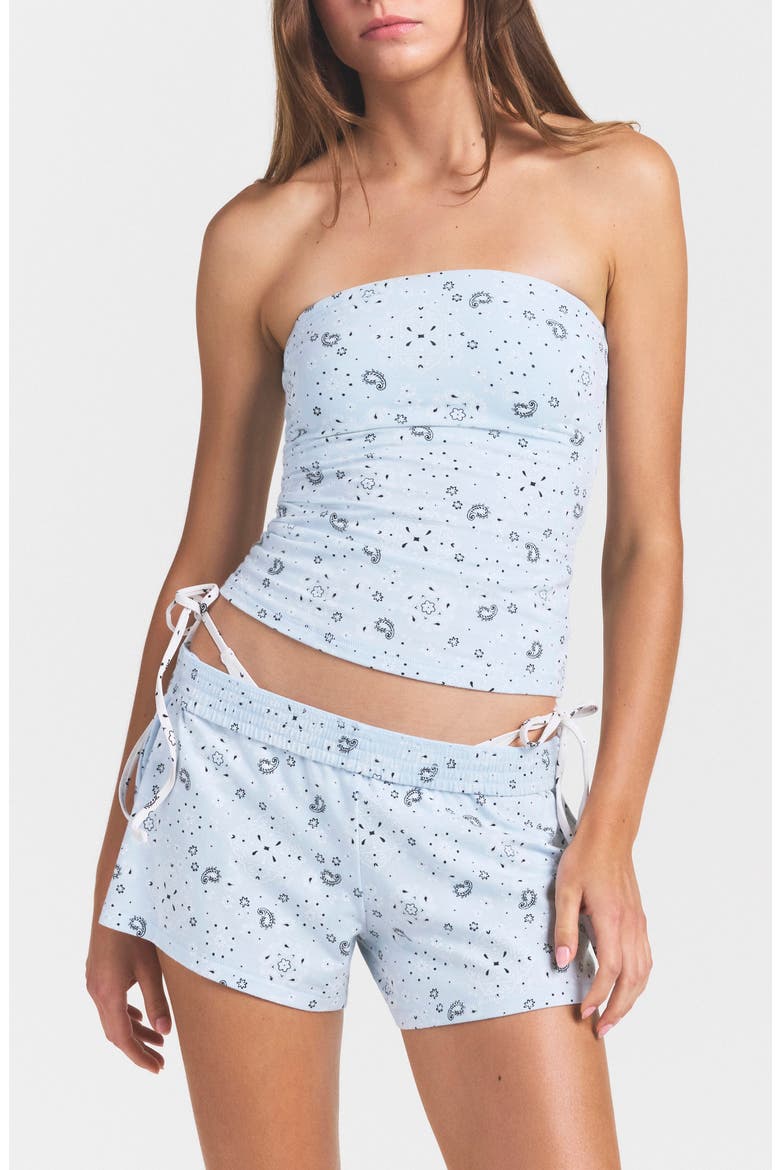 Stretch Cotton Jersey Tube Top, Main, color, POWDER BLUE BANDANA