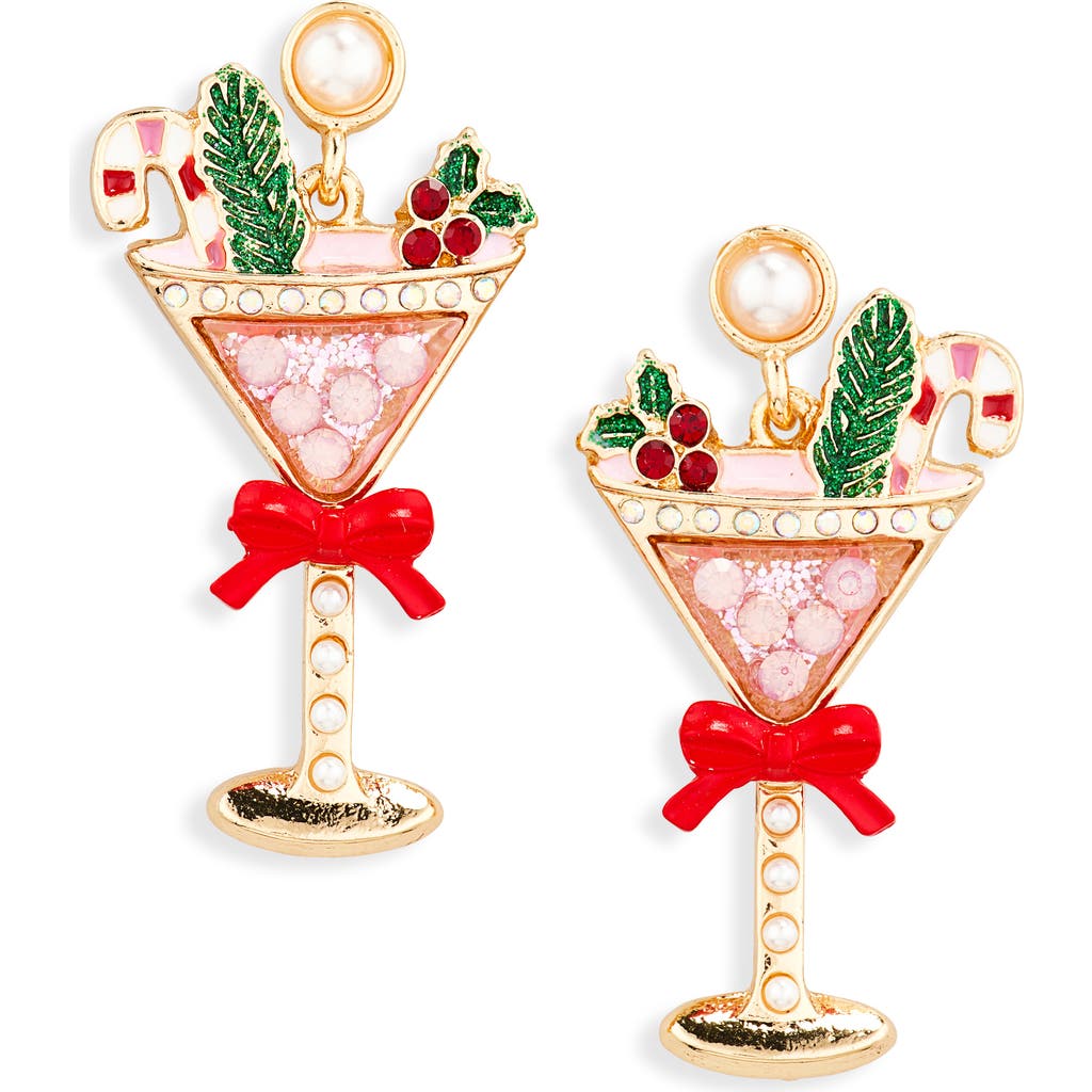 Leith Peppermint Martini Earrings In Gold