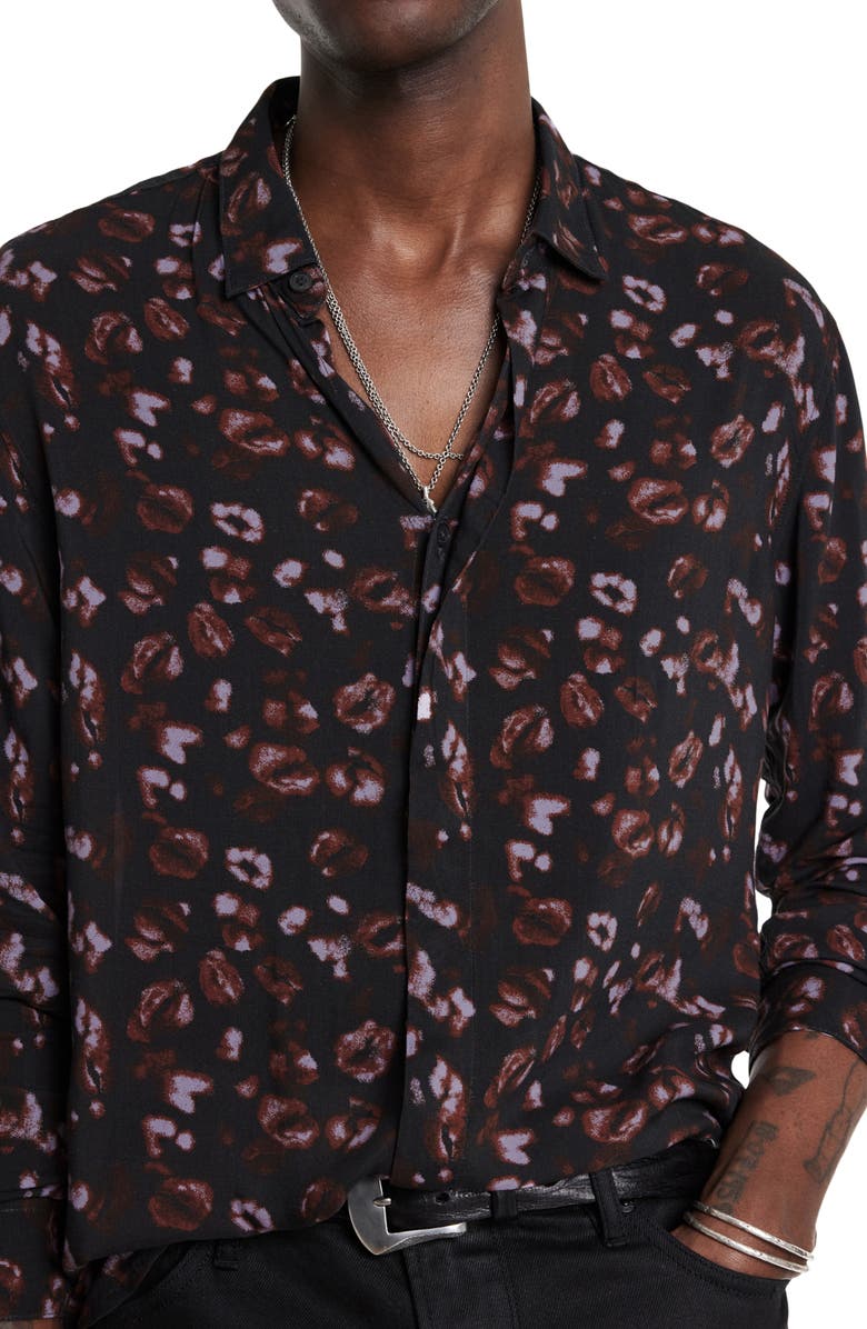 John Varvatos Rodney Button-Up Shirt, Alternate, color, Carbon Grey