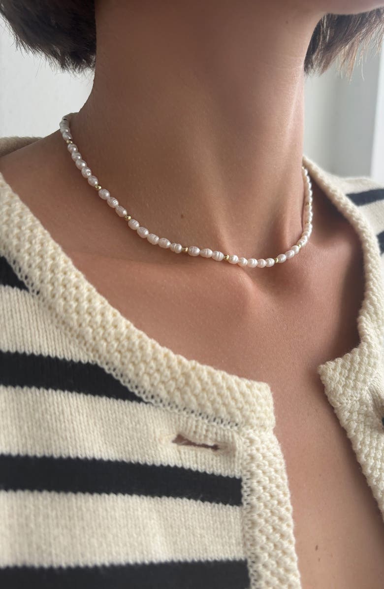 st. Moran Freshwater Seed Pearl Necklace, Alternate, color, White