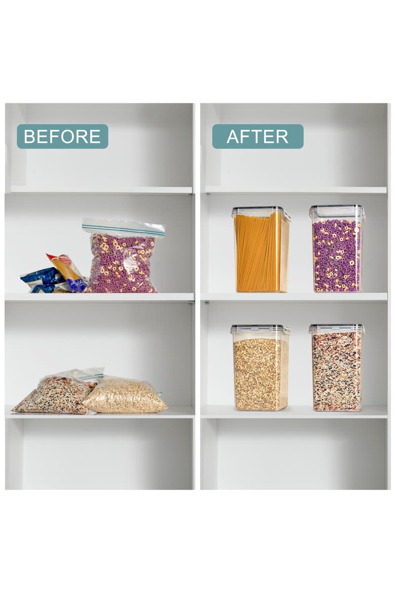 4-Pack Airtight Dry Food Storage Containers, Alternate, color, CLEAR