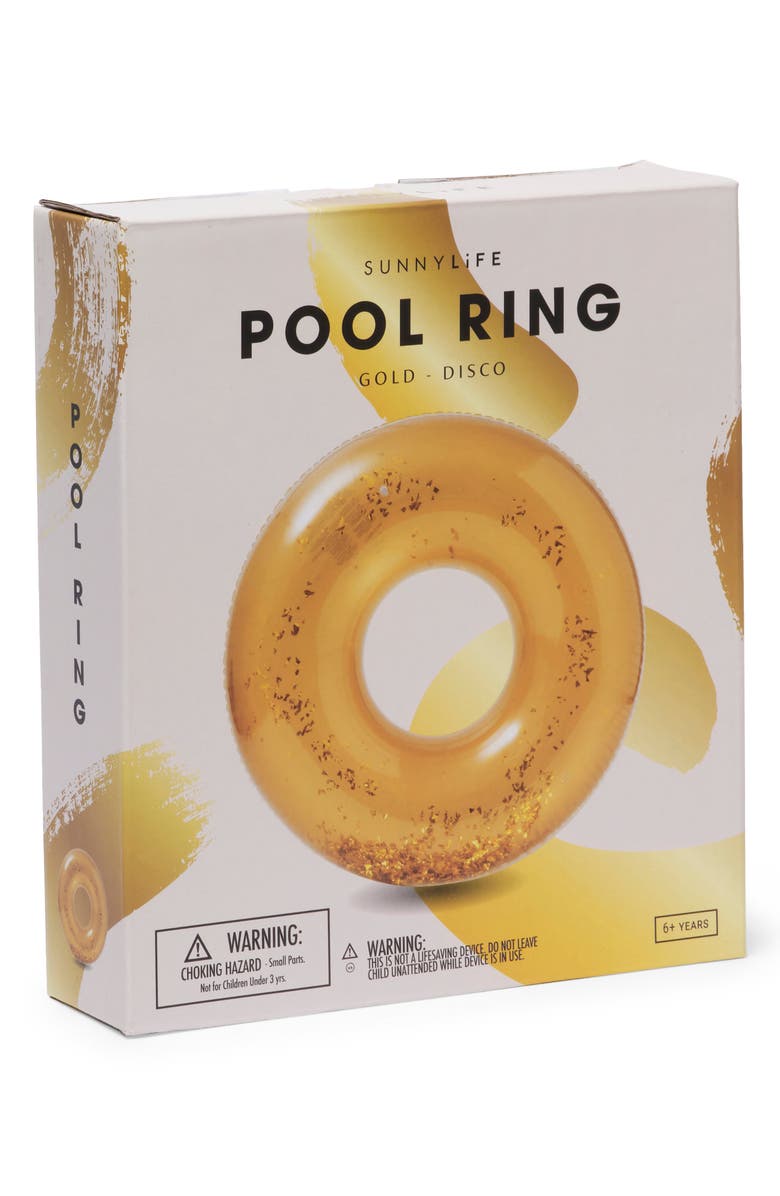 Sunnylife Glitter Pool Float, Alternate, color, Disco Gold