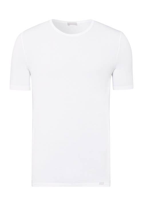 Hanro Natural Function Tencel™ And Cotton Fitted Crew Neck T-shirt In White