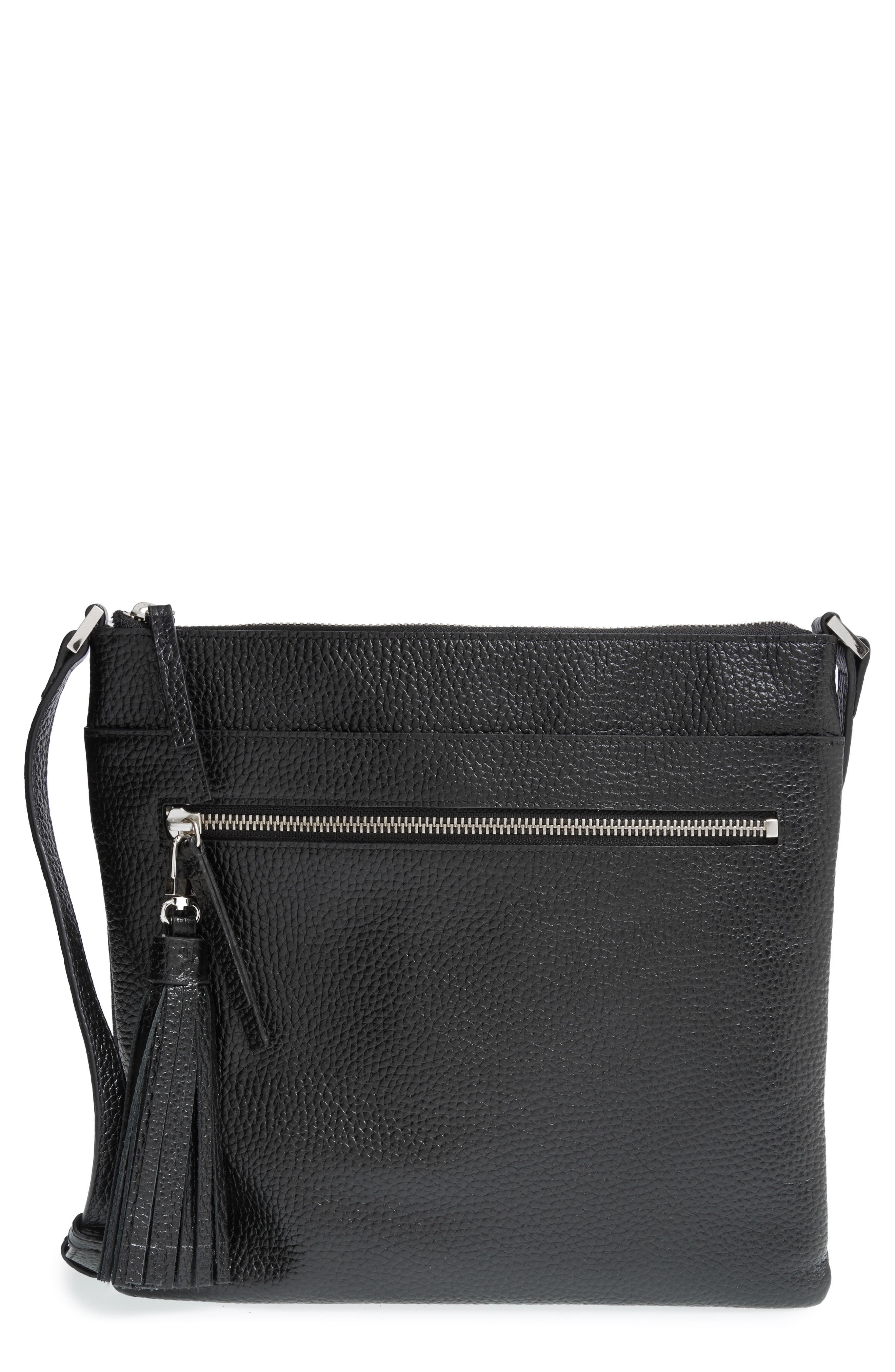 Halogen<sup>®</sup> Tasseled Leather Crossbody Bag, Alternate, color, 