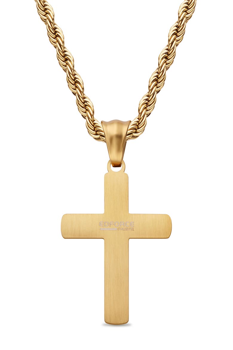 Men's Cross Pendant Necklace, Alternate, color, GOLD