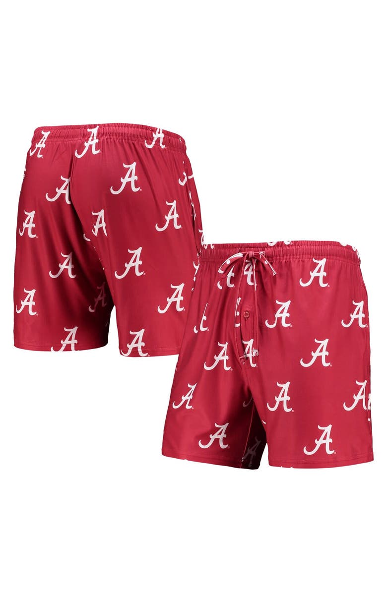 CONCEPTS SPORT Men's Concepts Sport Crimson Alabama Crimson Tide Flagship Allover Print Jam Shorts, Main, color, 