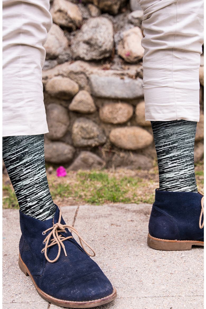 Space Dye Knit Compression Socks, Alternate, color, PURPLE/ GREY/ TEAL