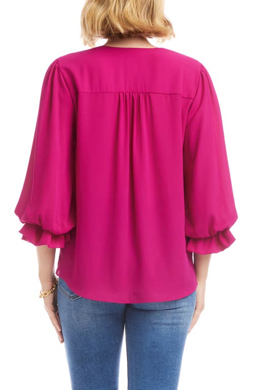 Karen Kane Crossover Hem Asymmetric Top In Pink