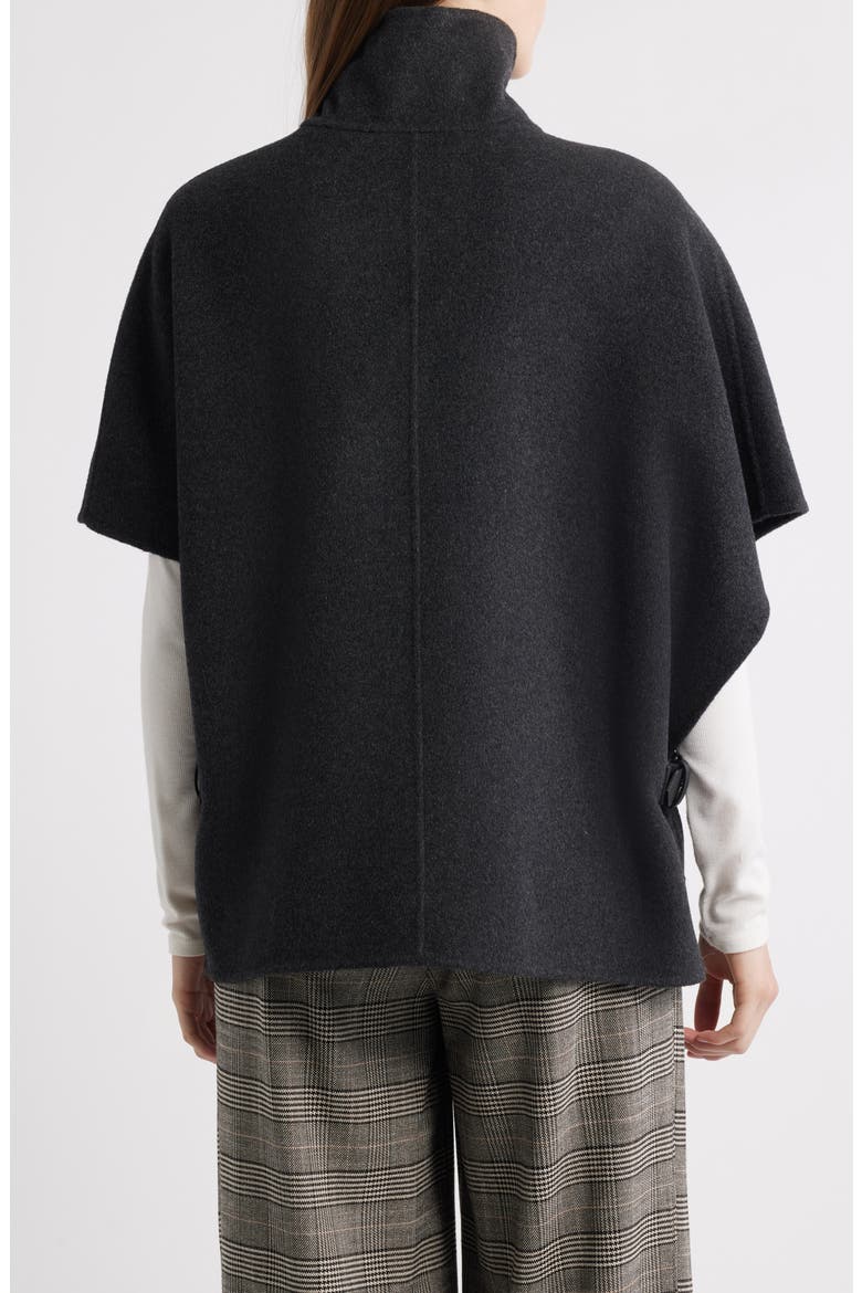 Double Face Wool Blend Cape, Alternate, color, CHARCOAL