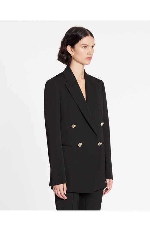 Lanvin Jewel-buttons Open-front Blazer In Black
