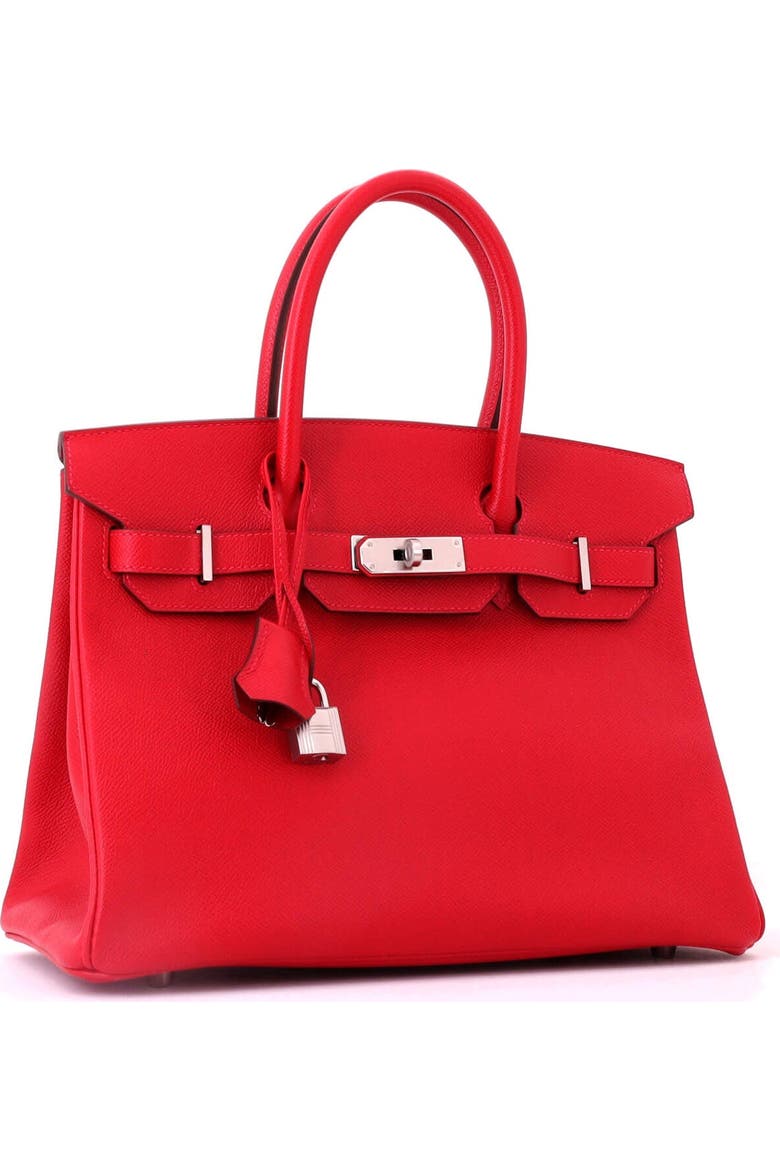 Red 7 Color Pre-Owned Hermes Birkin Handbag Red Epsom with Palladium Hardware 30 ...
