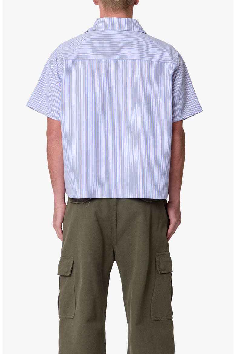 Stripe Poplin Short Sleeve Button-Up Shirt, Alternate, color, BLUE