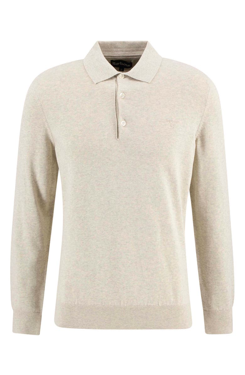 Barbour Long Sleeve Pima Cotton Polo, Alternate, color, Neutral