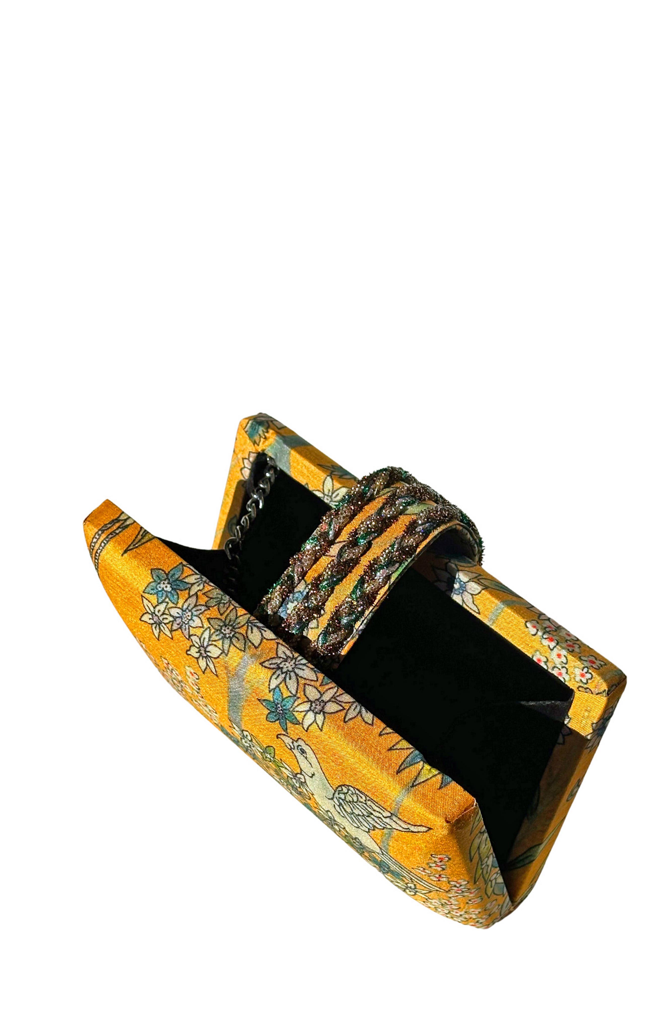 Simitri Printed Braid CLutch, Alternate, color, Orange Paradise Bird