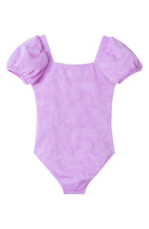 ANDY & EVAN ANDY & EVAN KIDS' PALM LEAF EMBOSSED ONE-PIECE SWIMSUIT