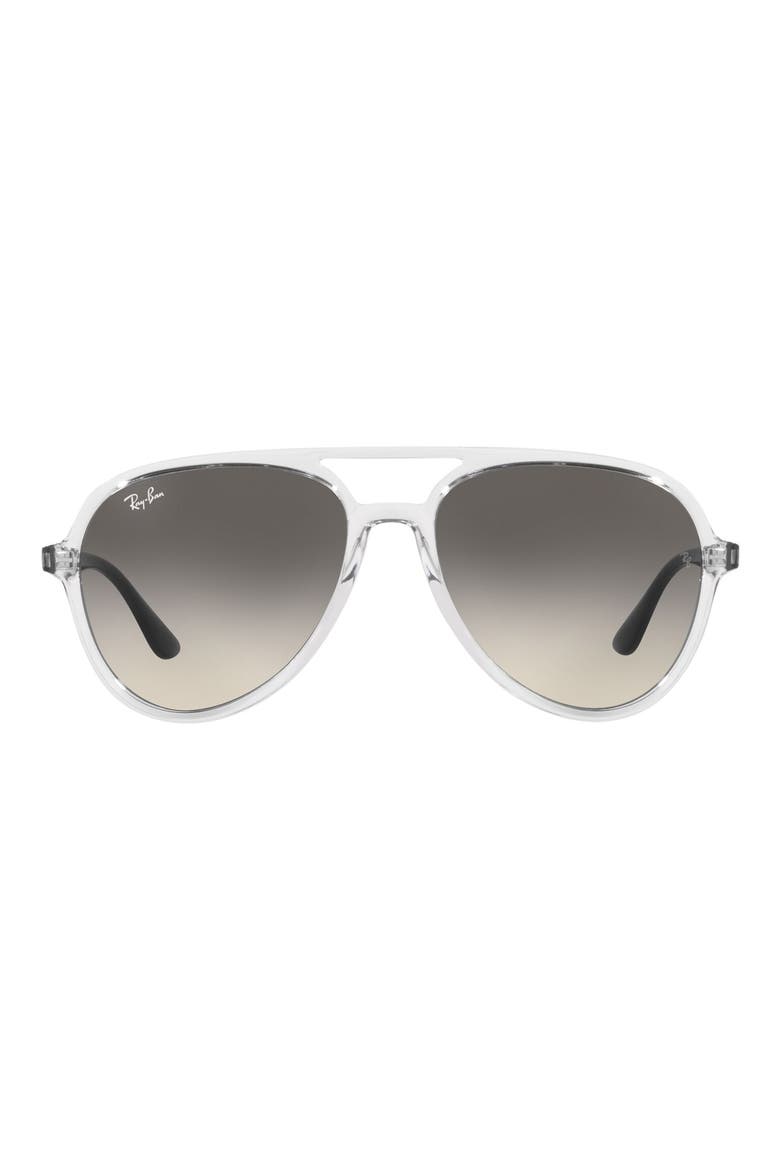 57mm Gradient Aviator Sunglasses, Main, color, TRANSPARENT / GREY GRADIENT
