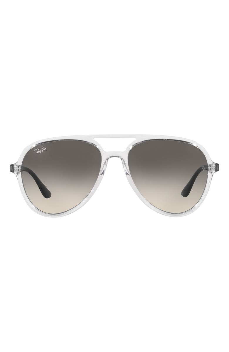Ray-Ban 57mm Gradient Aviator Sunglasses, Main, color, Transparent / Grey Gradient