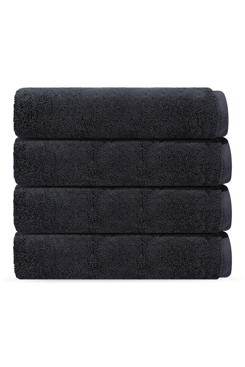 Puresoft 4-Piece Turkish Cotton Hand Towels, Main, color, ANTHRACITE