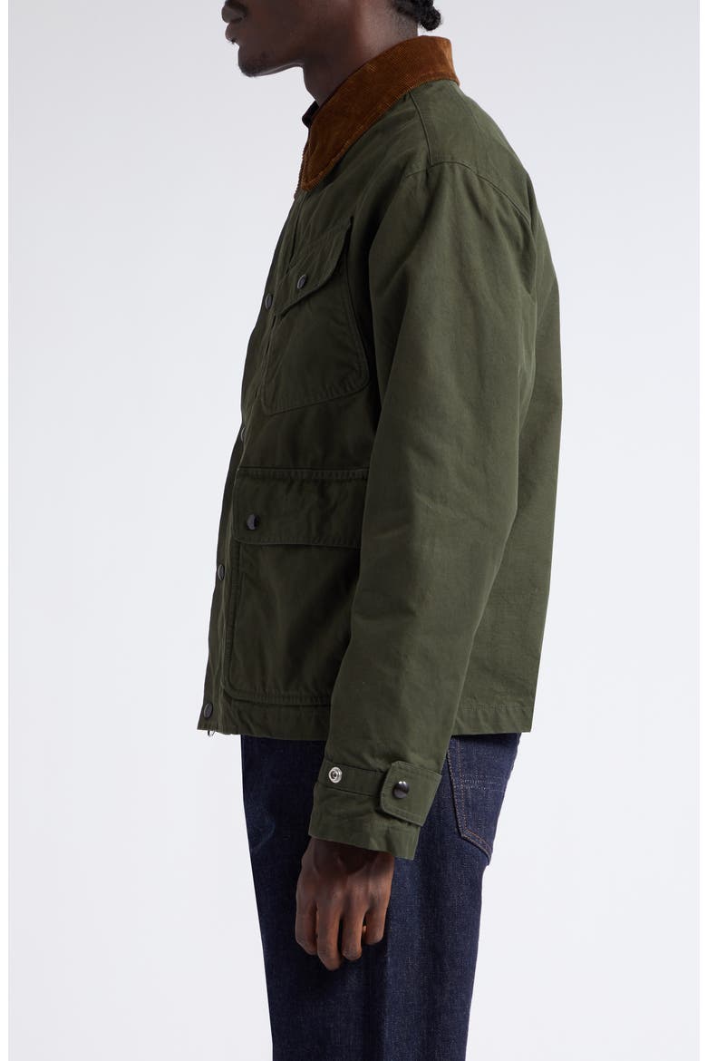 Wader Water Repellent Waxed Cotton Jacket, Alternate, color, GREEN