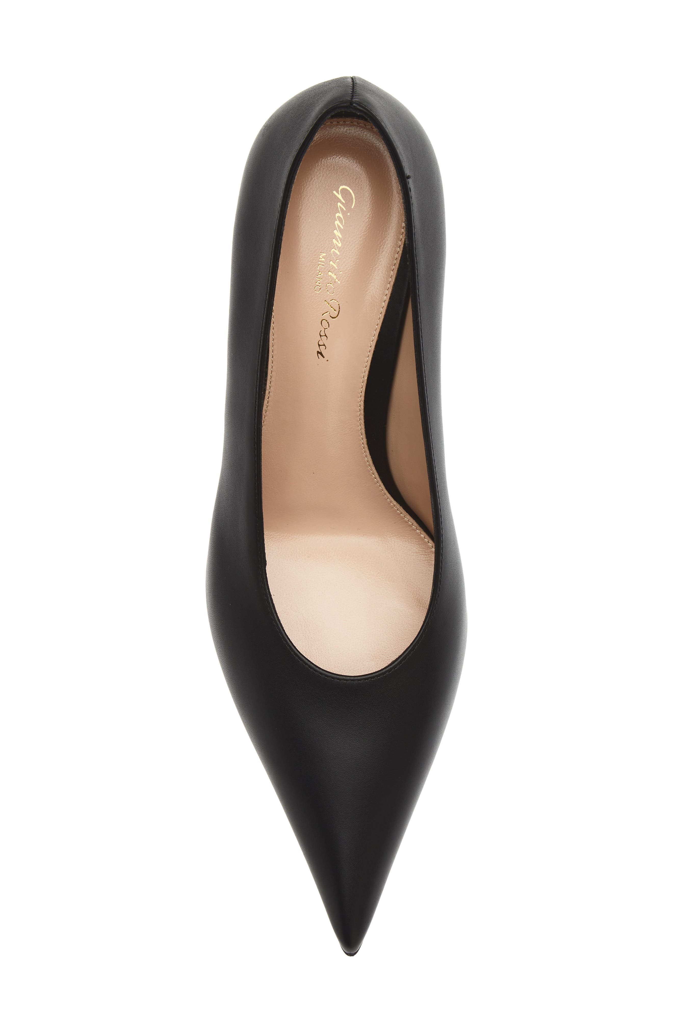 Vitello Pointed Toe Pump, Alternate, color, BLACK