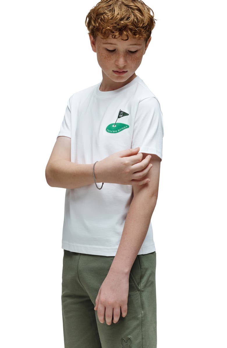 Psycho Bunny Kids' Dale Cotton Graphic T-Shirt, Alternate, color, White