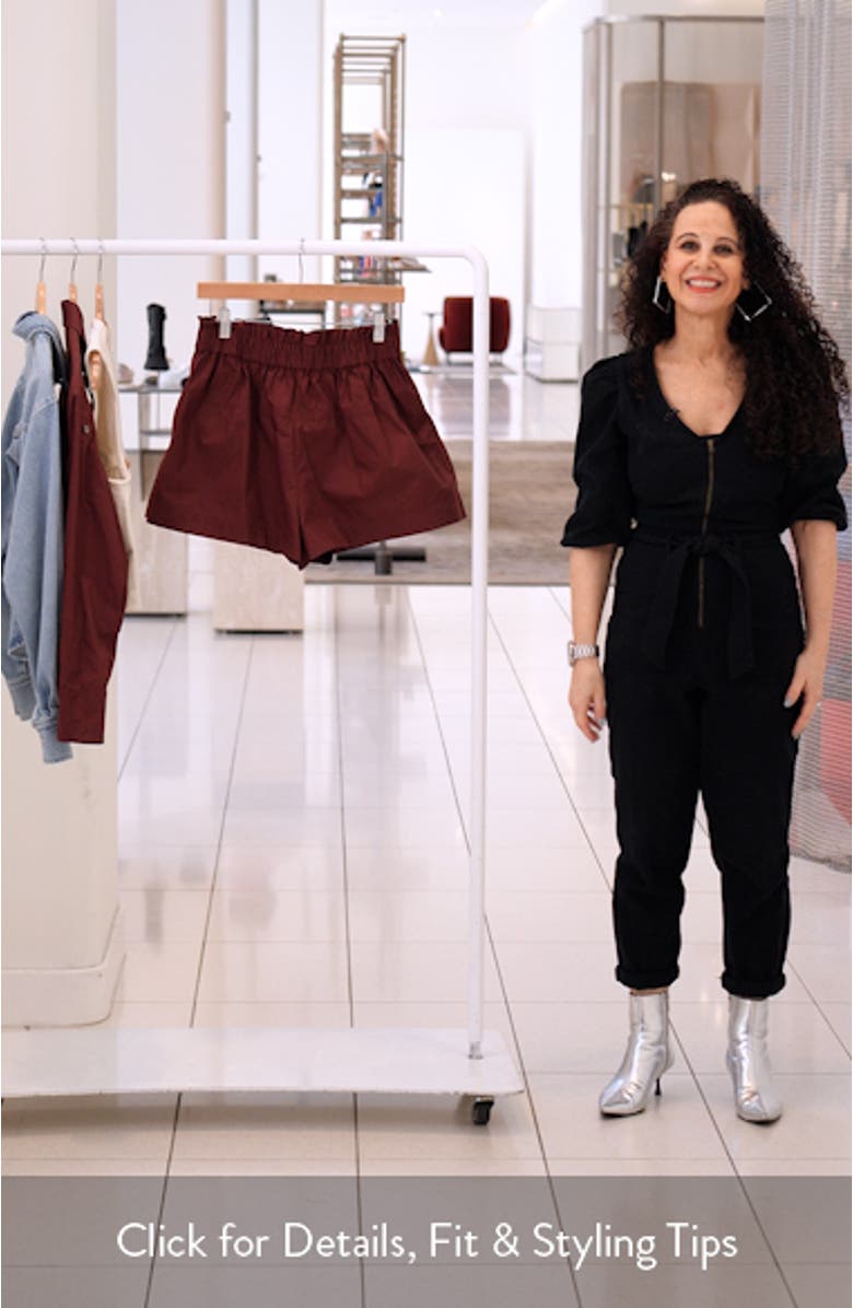 Nate Paperbag Waist Cotton Shorts, sales video thumbnail