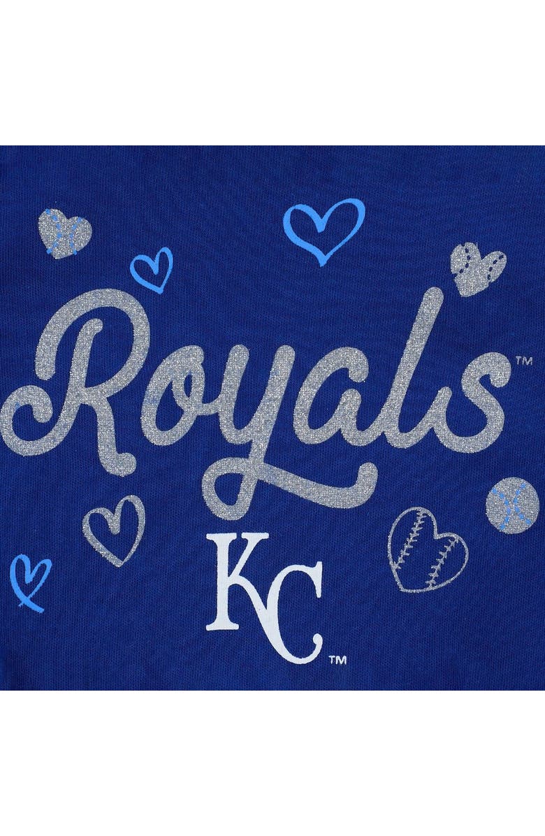 Outerstuff Girls Newborn & Infant Royal Kansas City Royals 3-Piece Home Plate Bodysuit Bib & Booties Set, Alternate, color, 