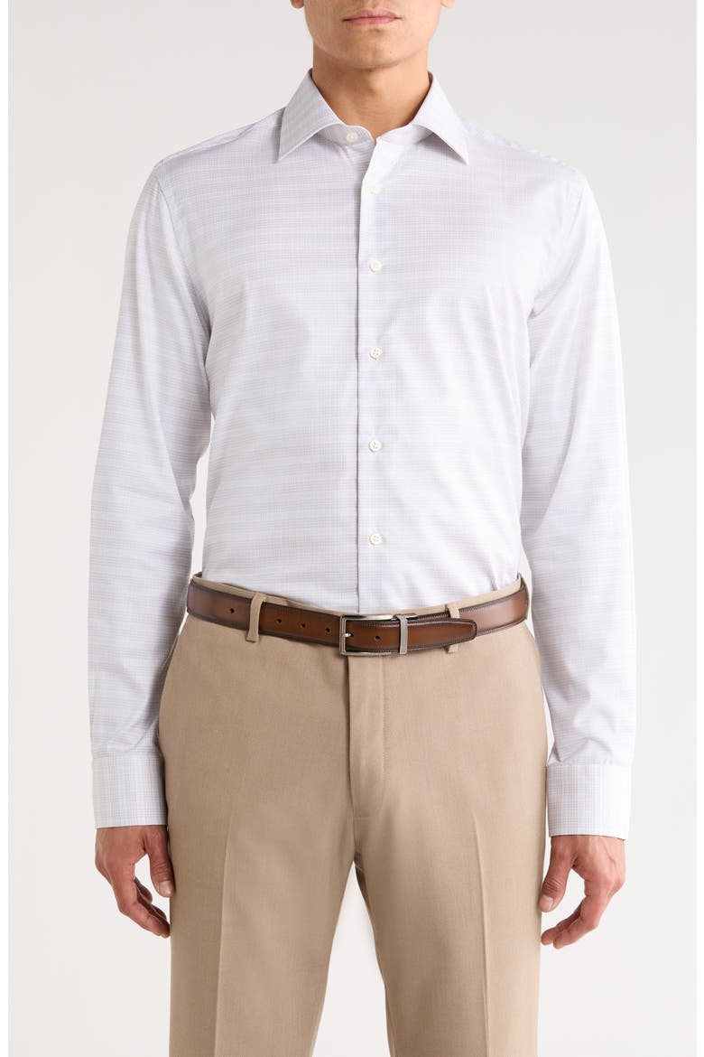Plaid Cotton Dress Shirt, Main, color, TAUPE