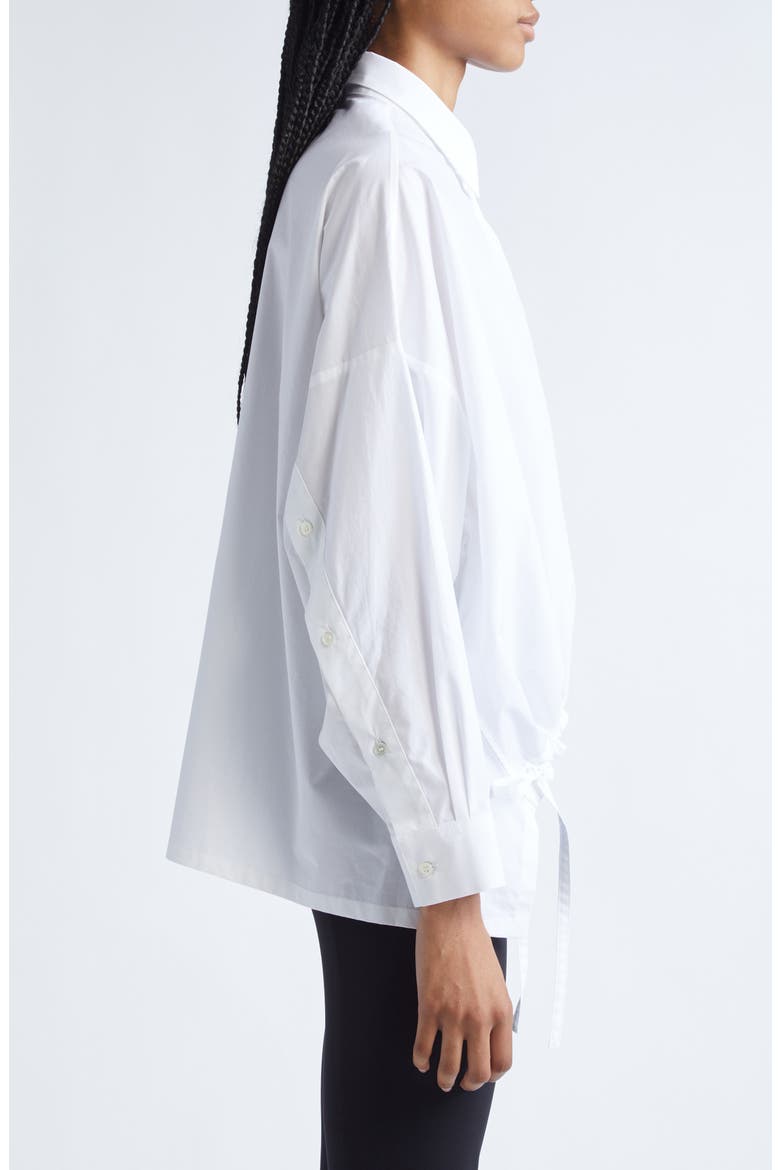 Oversize Cotton Poplin Button-Up Shirt, Alternate, color, WHITE