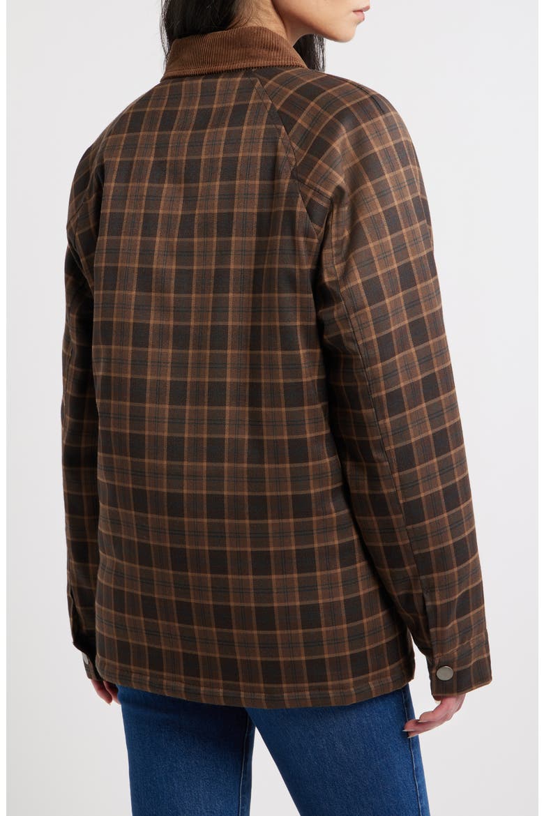 Stretch Cotton Twill Chore Coat, Alternate, color, BROWN PLAID