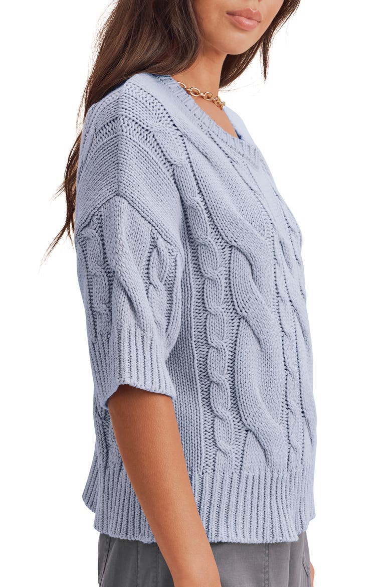 Rhiannon Cable Knit Sweater, Alternate, color, BLUE MIST