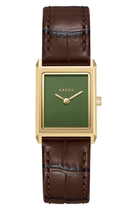 Virgil Leather Strap Watch, 16mm x 8mm