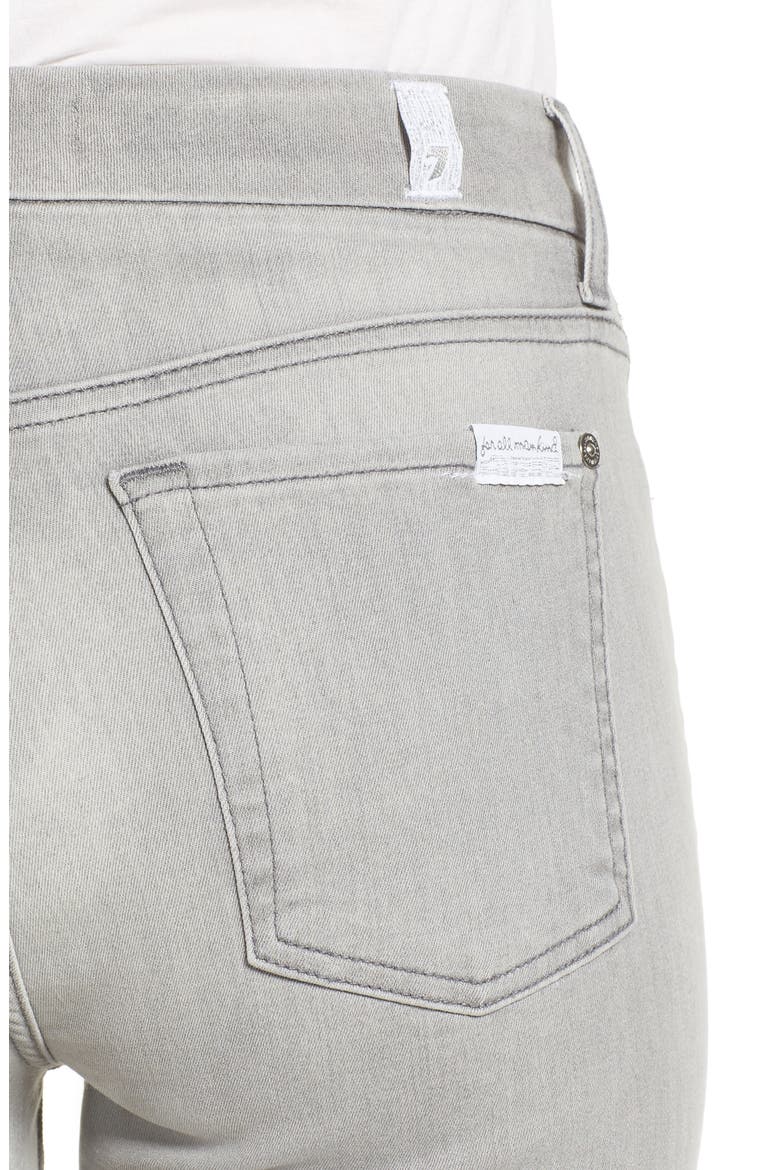 7 For All Mankind® b(air) High Waist Raw Hem Ankle Skinny Jeans, Alternate, color, BAIR PURE SOFT GREY