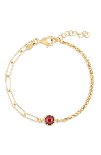 Meshmerise 18k Over Silver 1.00 Ct. Tw. Red Topaz Bracelet In Yellow-red