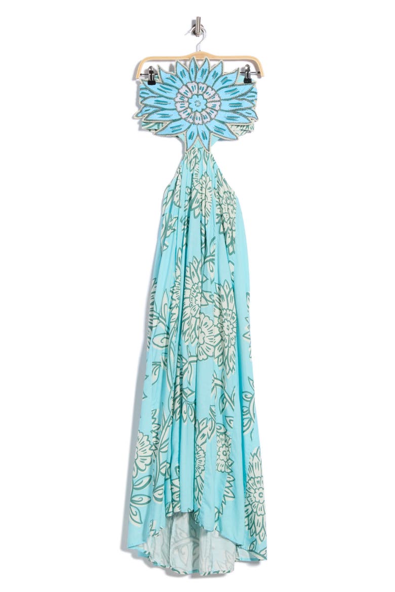Owen Strapless Maxi Cover-Up Dress, Main, color, LT/ PASTEL BLUE