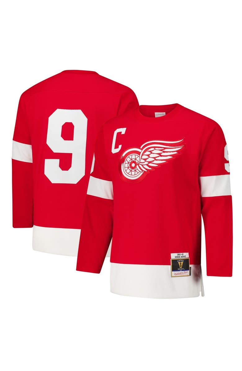 Mitchell & Ness Men's Gordie Howe Red Detroit Red Wings 1960-61 Power Play Jersey, Main, color, Red