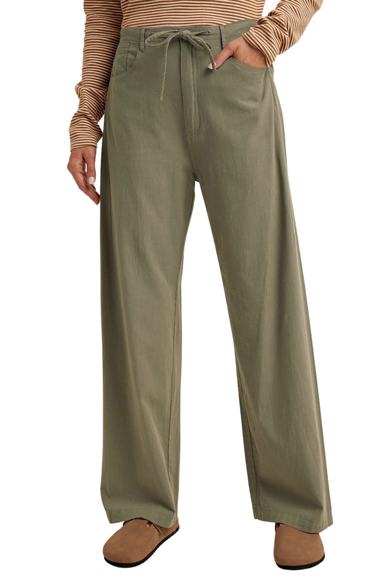 Wide Leg Drawstring Pants, Main, color, OLIVE