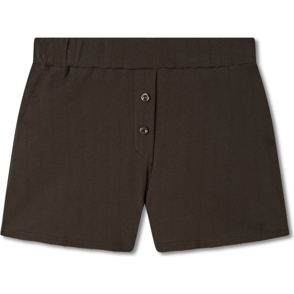 Vir Vita Pointelle Lounge Short In Brown