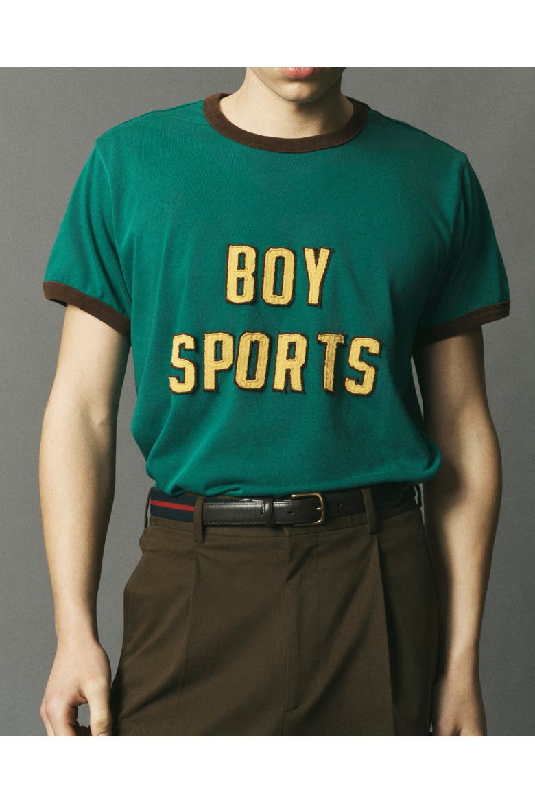 Boy Sports Ringer Tee, Alternate, color, Lorien Green