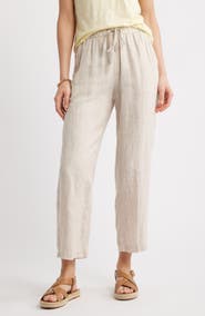 Caslon® Easy Straight Leg Linen Pants