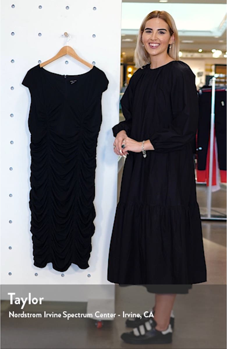 Ruched V-Neck Sheath Dress, sales video thumbnail