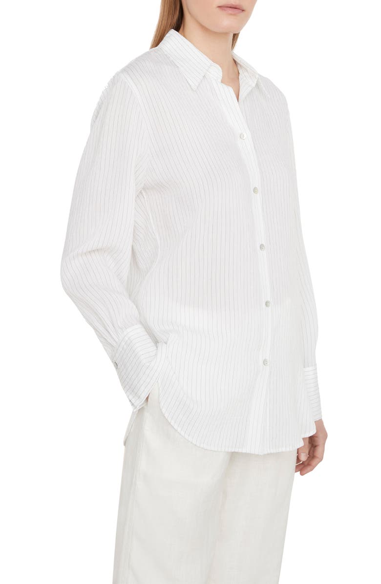 Vince Pinstripe Shirt, Alternate, color, Optic White/ Black St