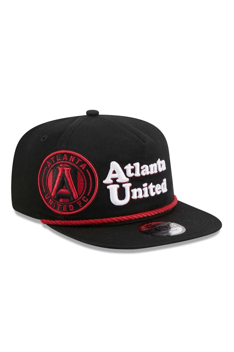 Men's New Era  Black Atlanta United FC Heritage The Golfer Snapback Hat, Main, color, Black