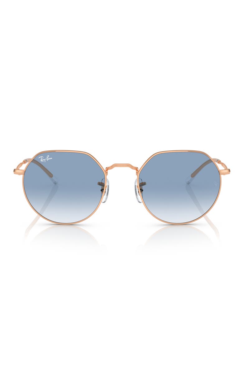 Jack 53mm Round Sunglasses, Main, color, ROSE GOLD