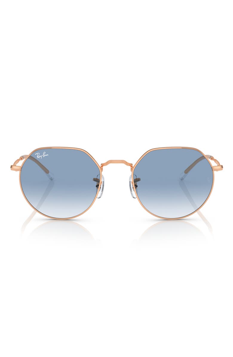 Ray-Ban Jack 55mm Irregular Sunglasses, Main, color, Rose Gold