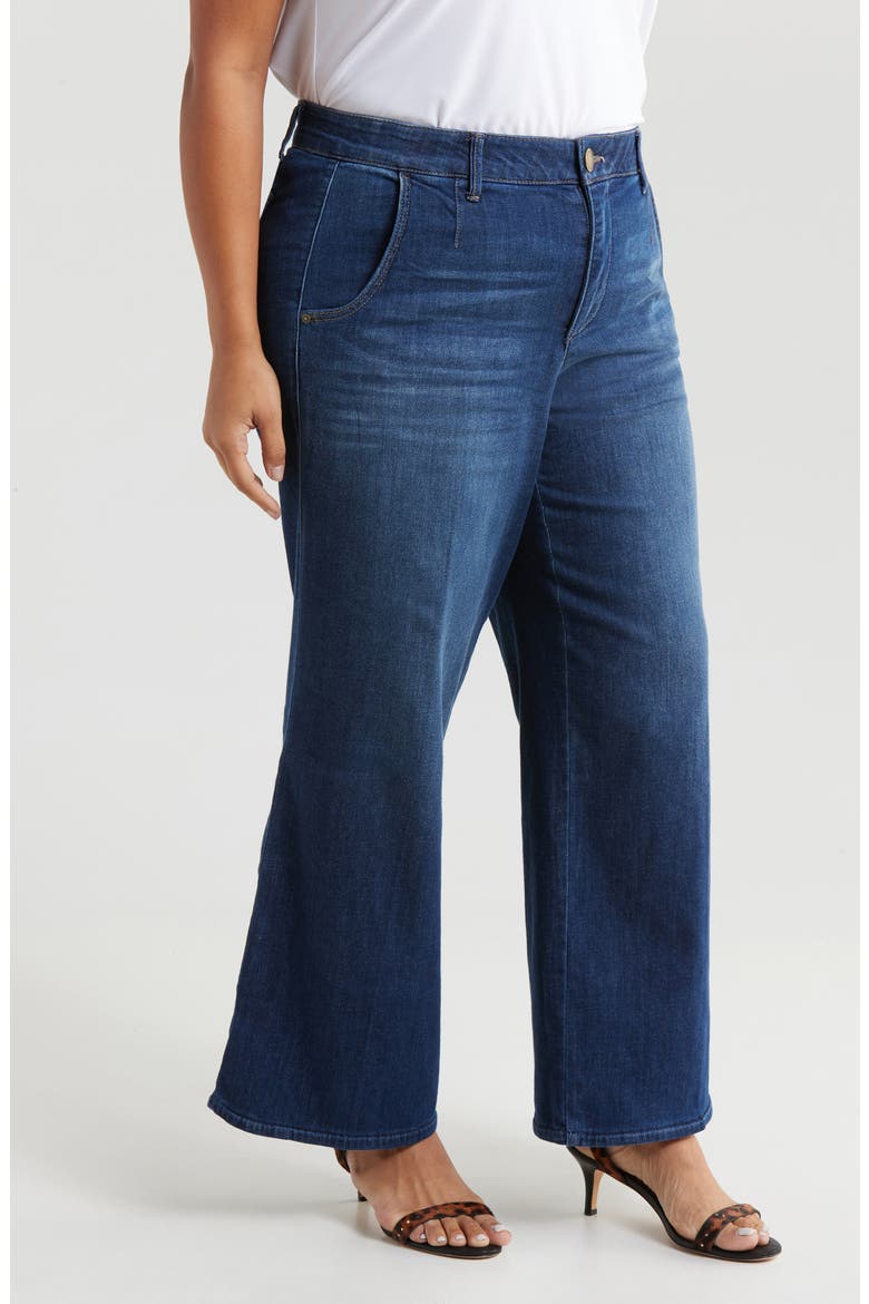 Whitney 'Ab'Solution Skyrise Wide Leg Ankle Jeans, Alternate, color, INDIGO