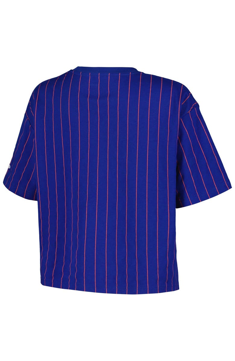 New Era Women's New Era Royal Chicago Cubs Boxy Pinstripe T-Shirt, Alternate, color, 